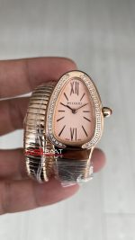 Bulgari Serpenti Tubogas Diamond Pembe 35mm Rosegold Tek Sarmalı Kadın Kol Saati