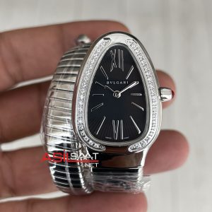 Bulgari Serpenti Tubogas Diamond Siyah Kadran 103434 Silver 35mm Kadın Kol Saati