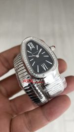 Bulgari Serpenti Tubogas Diamond Siyah Kadran 103434 Silver 35mm Kadın Kol Saati