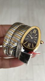 Bulgari Serpenti Tubogas Kahverengi Silver Gold 35mm Üç Sarmalı Kadın Kol Saati