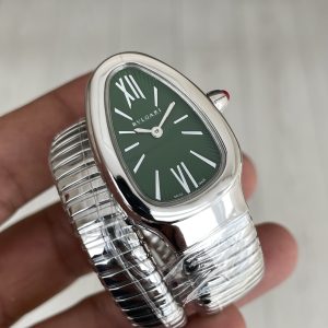 Bulgari Serpenti Tubogas Yeşil Kadran Silver 35mm Kadın Kol Saati