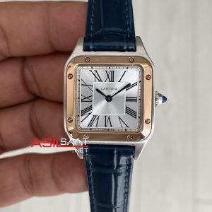Cartier Dumont Santos Beyaz 27mm Two Tone Rosegold Kadın Kol Saati