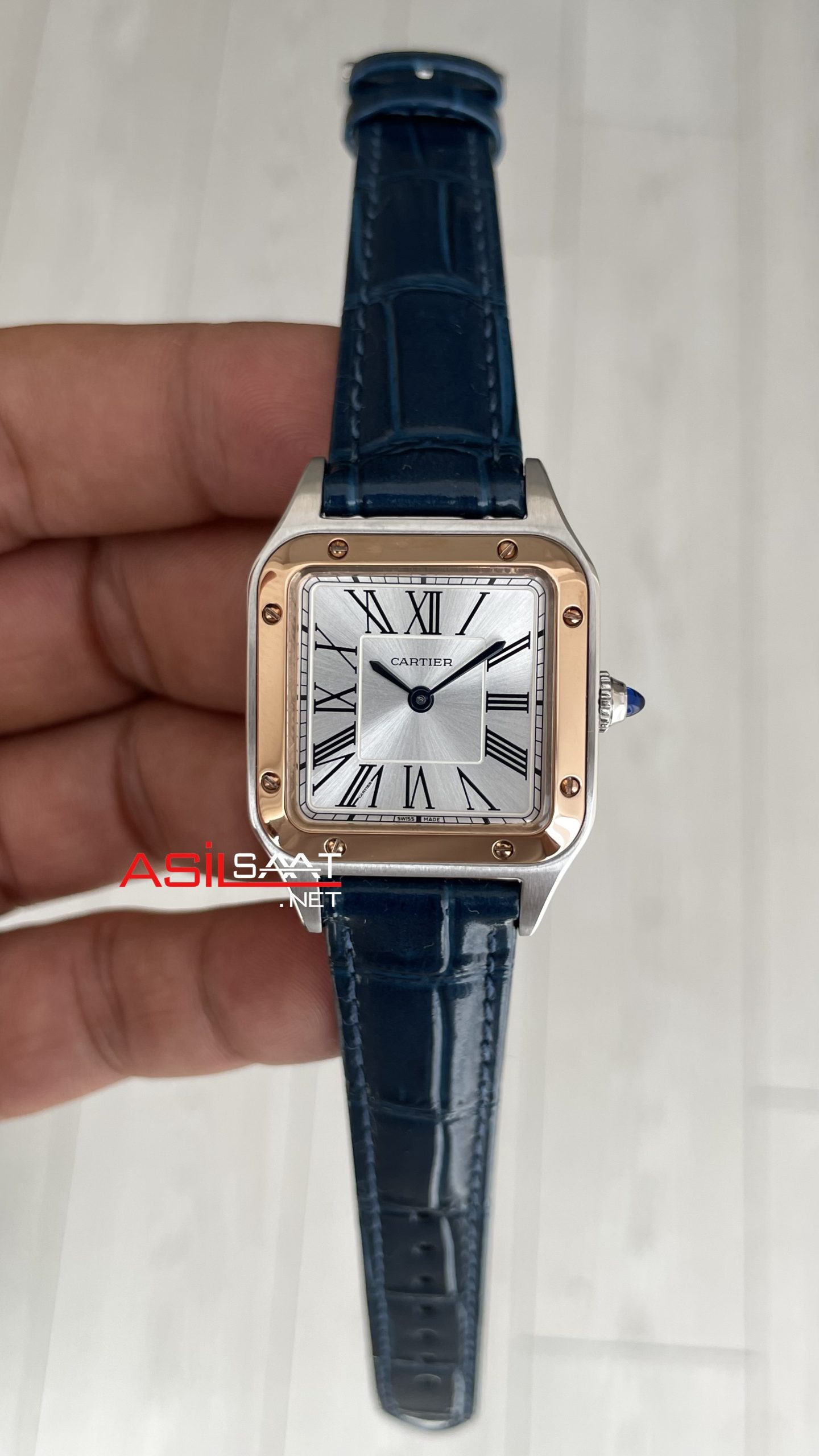 Cartier Dumont Santos Beyaz 27mm Two Tone Rosegold Kadın Kol Saati