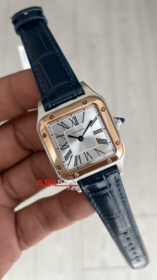 Cartier Dumont Santos Beyaz 27mm Two Tone Rosegold Kadın Kol Saati