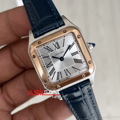 Cartier Dumont Santos Beyaz 27mm Two Tone Rosegold Kadın Kol Saati