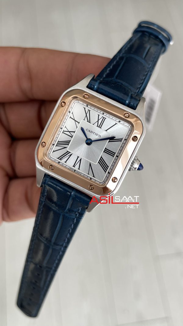 Cartier Dumont Santos Beyaz 27mm Two Tone Rosegold Kadın Kol Saati