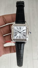 Cartier Dumont Santos Beyaz Kadran 35mm Silver Replika Saat Kadın Kol Saati