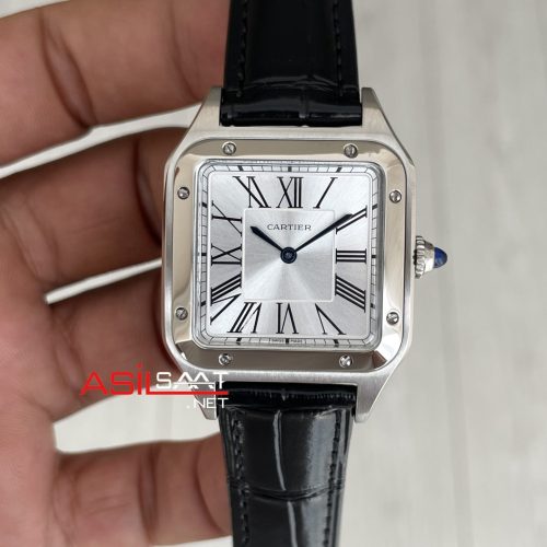 Cartier Dumont Santos Beyaz Kadran 35mm Silver Replika Saat Kadın Kol Saati