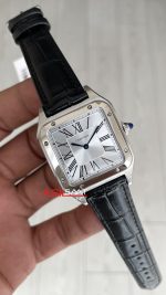 Cartier Dumont Santos Beyaz Kadran 35mm Silver Replika Saat Kadın Kol Saati