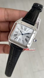 Cartier Dumont Santos Beyaz Kadran 35mm Silver Replika Saat Kadın Kol Saati