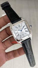 Cartier Dumont Santos Beyaz Kadran 35mm Silver Replika Saat Kadın Kol Saati