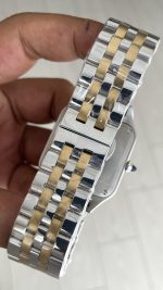 Cartier Dumont Santos Large Beyaz Kadran 40mm Two Tone Gold Replika Saat