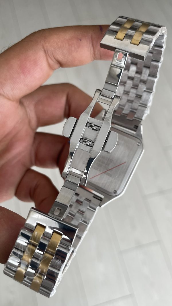 Cartier Dumont Santos Large Beyaz Kadran 40mm Two Tone Gold Replika Saat