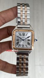 Cartier Dumont Santos Large Beyaz Kadran 40mm Two Tone Rosegold Replika Saat