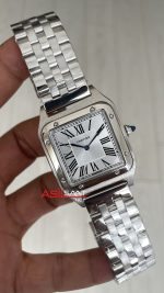 Cartier Dumont Santos Large Silver 40mm Beyaz Kadran Replika Saat