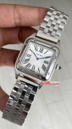 Cartier Dumont Santos Large Silver 40mm Beyaz Kadran Replika Saat