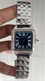 Cartier Dumont Santos Large Silver 40mm Mavi Kadran Replika Saat