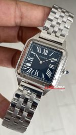 Cartier Dumont Santos Large Silver 40mm Mavi Kadran Replika Saat