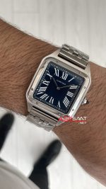Cartier Dumont Santos Large Silver 40mm Mavi Kadran Replika Saat