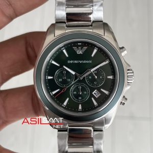 Emporio Armani AR6090 Tazio Large Chronograph Yeşil Kadran 43mm Erkek Kol Saati