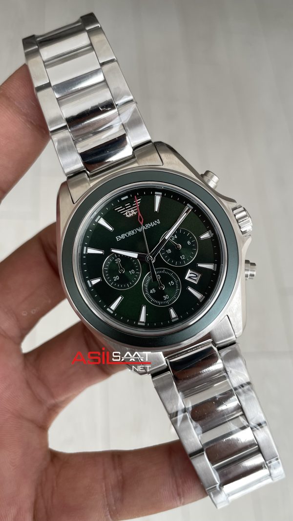 Emporio Armani AR6090 Tazio Large Chronograph Yeşil Kadran 43mm Erkek Kol Saati Emporio Armani AR6090 Tazio Large Chronograph Yeşil Kadran 43mm Erkek Kol Saati
