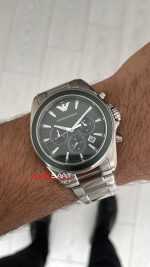 Emporio Armani AR6090 Tazio Large Chronograph Yeşil Kadran 43mm Erkek Kol Saati