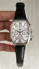 Franck Muller Casablanca Chronograph Beyaz Kadran 40mm Silver Replika Saat