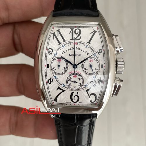 Franck Muller Casablanca Chronograph Beyaz Kadran 40mm Silver Replika Saat