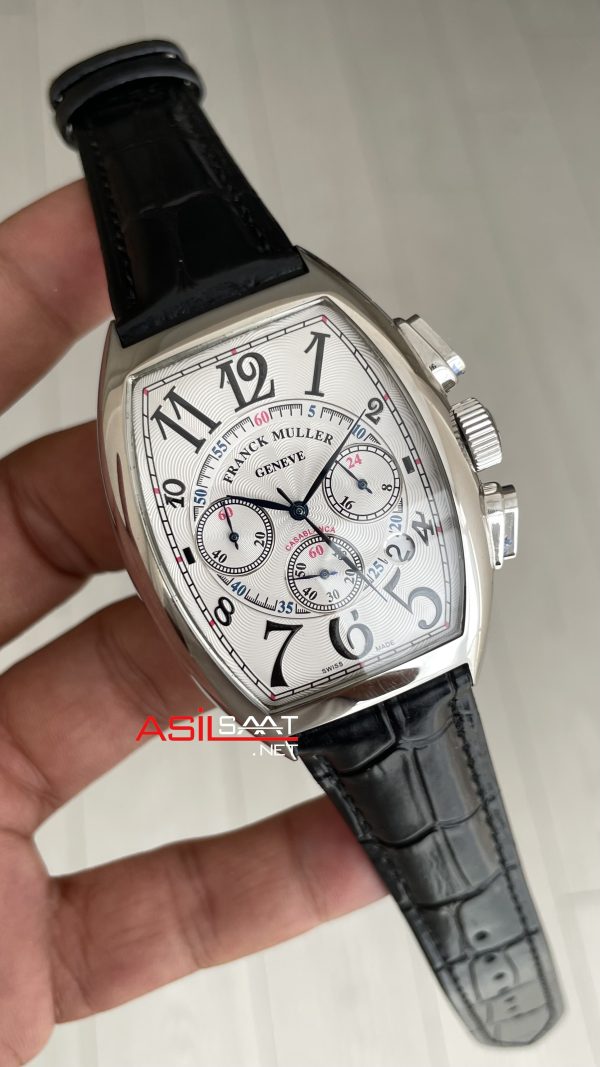 Franck Muller Casablanca Chronograph Beyaz Kadran 40mm Silver Replika Saat Franck Muller Casablanca Chronograph Beyaz Kadran 40mm Silver Replika Saat