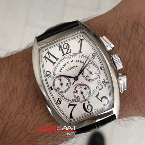 Franck Muller Casablanca Chronograph Beyaz Kadran 40mm Silver Replika Saat