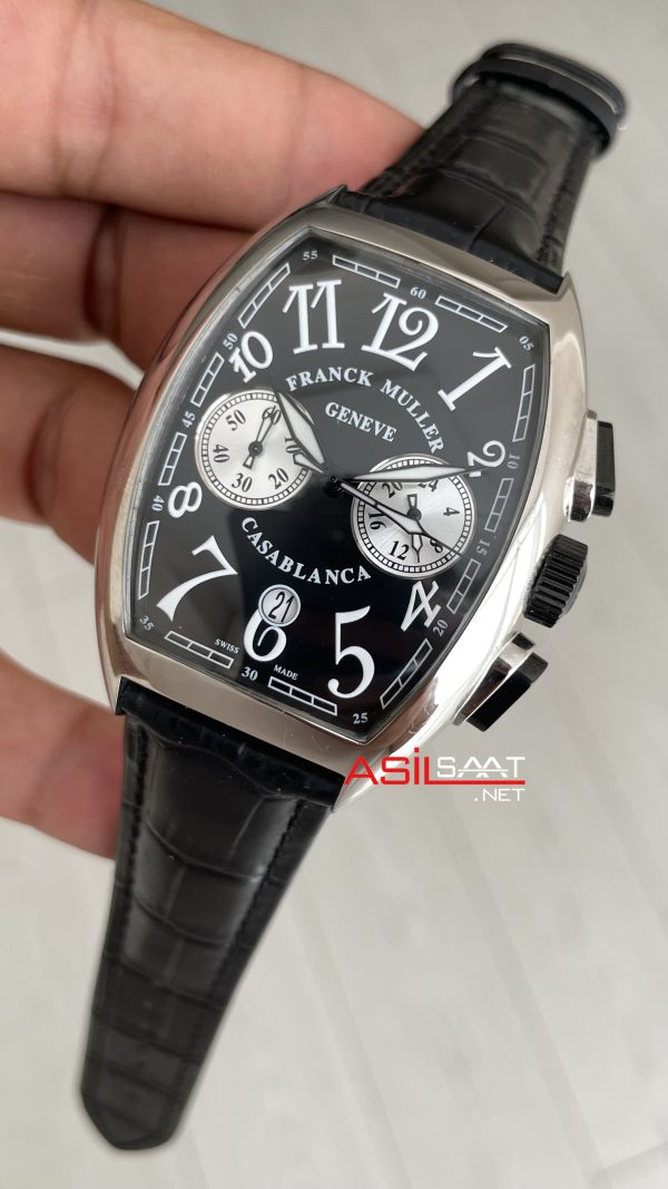 Franck Muller Casablanca Chronograph Siyah Kadran 40mm Silver Replika Saat Franck Muller Casablanca Chronograph Siyah Kadran 40mm Silver Replika Saat