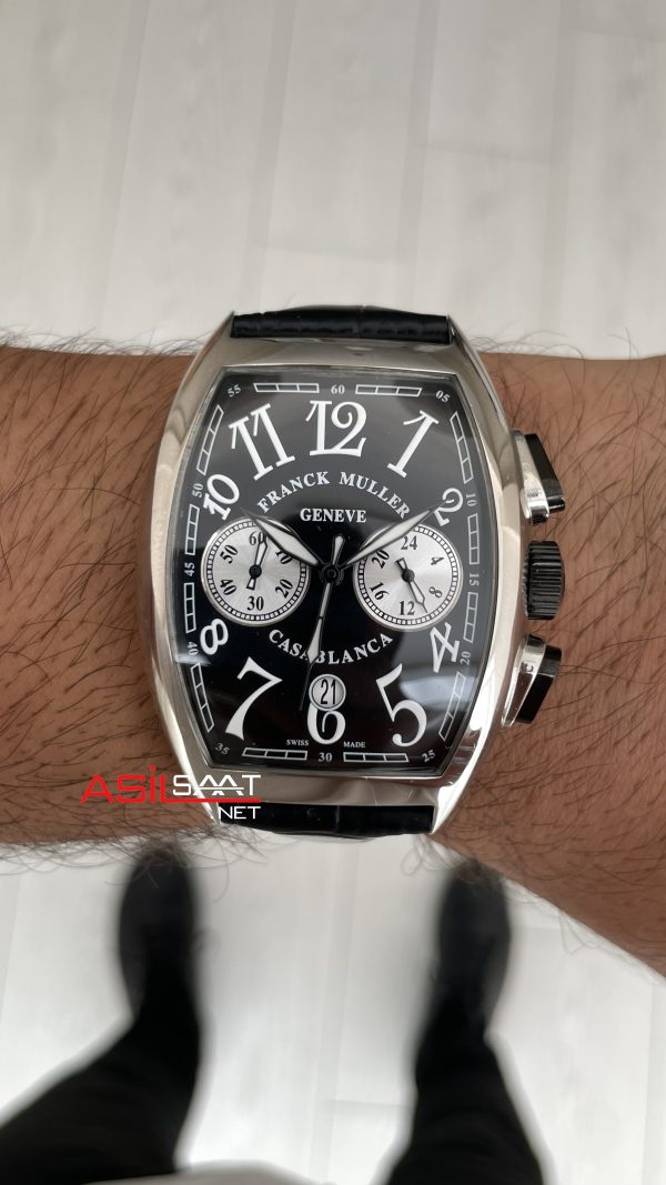 Franck Muller Casablanca Chronograph Siyah Kadran 40mm Silver Replika Saat Franck Muller Casablanca Chronograph Siyah Kadran 40mm Silver Replika Saat
