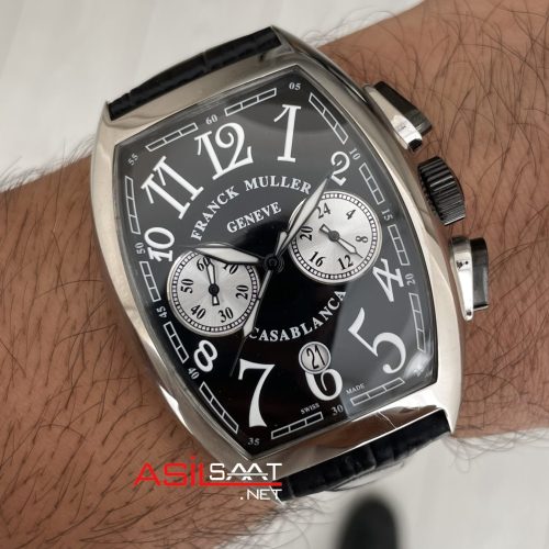 Franck Muller Casablanca Chronograph Siyah Kadran 40mm Silver Replika Saat