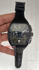 Franck Muller Vanguard Chronograph Siyah Kadran 44mm PVD Black Replika Saat