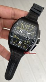 Franck Muller Vanguard Chronograph Siyah Kadran 44mm PVD Black Replika Saat