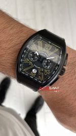 Franck Muller Vanguard Chronograph Siyah Kadran 44mm PVD Black Replika Saat