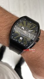 Franck Muller Vanguard Chronograph Siyah Kadran 44mm PVD Black Replika Saat