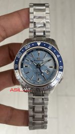 Grand Seiko GMT Sport Collection 44mm Buz Mavisi Kadran Replika Saat