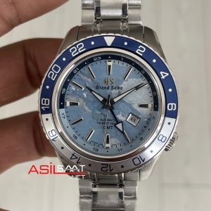Grand Seiko GMT Sport Collection 44mm Buz Mavisi Kadran Replika Saat