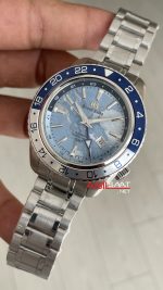 Grand Seiko GMT Sport Collection 44mm Buz Mavisi Kadran Replika Saat
