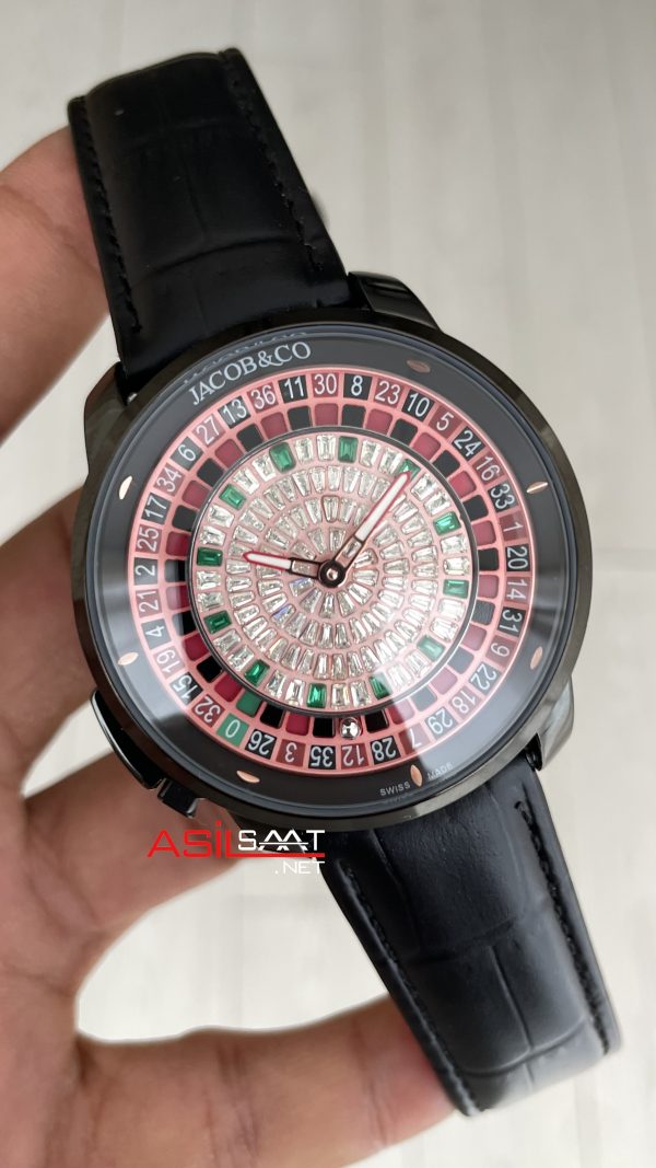 Jacob & Co. Casino Rulet Diamond Siyah 44mm Black & PVD Replika Saat Jacob & Co. Casino Rulet Diamond Siyah 44mm Black & PVD Replika Saat