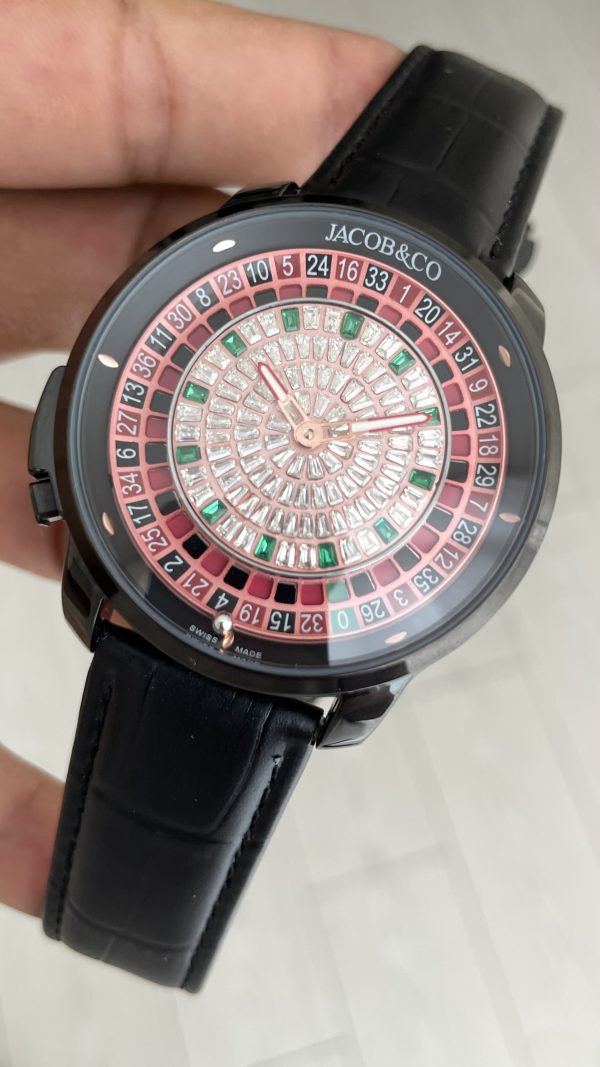Jacob & Co. Casino Rulet Diamond Siyah 44mm Black & PVD Replika Saat Jacob & Co. Casino Rulet Diamond Siyah 44mm Black & PVD Replika Saat