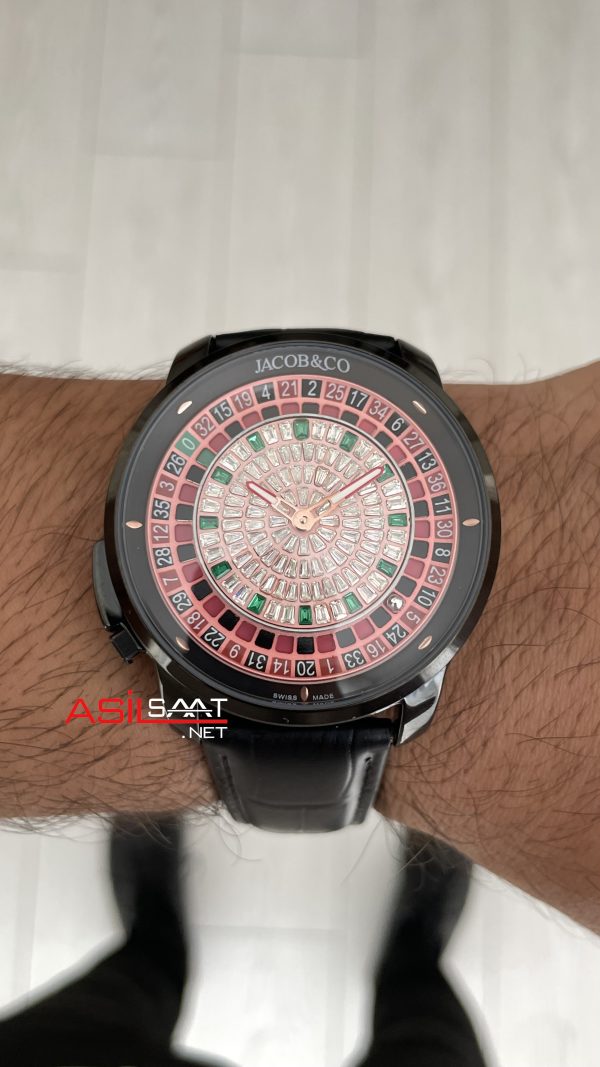 Jacob & Co. Casino Rulet Diamond Siyah 44mm Black & PVD Replika Saat Jacob & Co. Casino Rulet Diamond Siyah 44mm Black & PVD Replika Saat