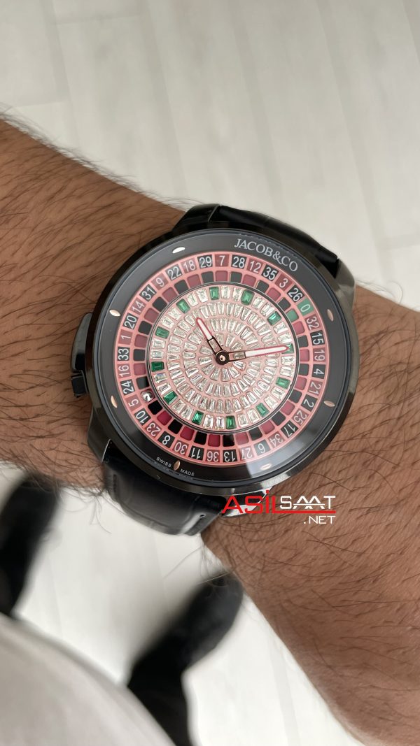 Jacob & Co. Casino Rulet Diamond Siyah 44mm Black & PVD Replika Saat Jacob & Co. Casino Rulet Diamond Siyah 44mm Black & PVD Replika Saat