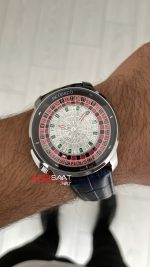 Jacob & Co. Casino Rulet Dimamond Mavi 44mm Silver Replika Saat