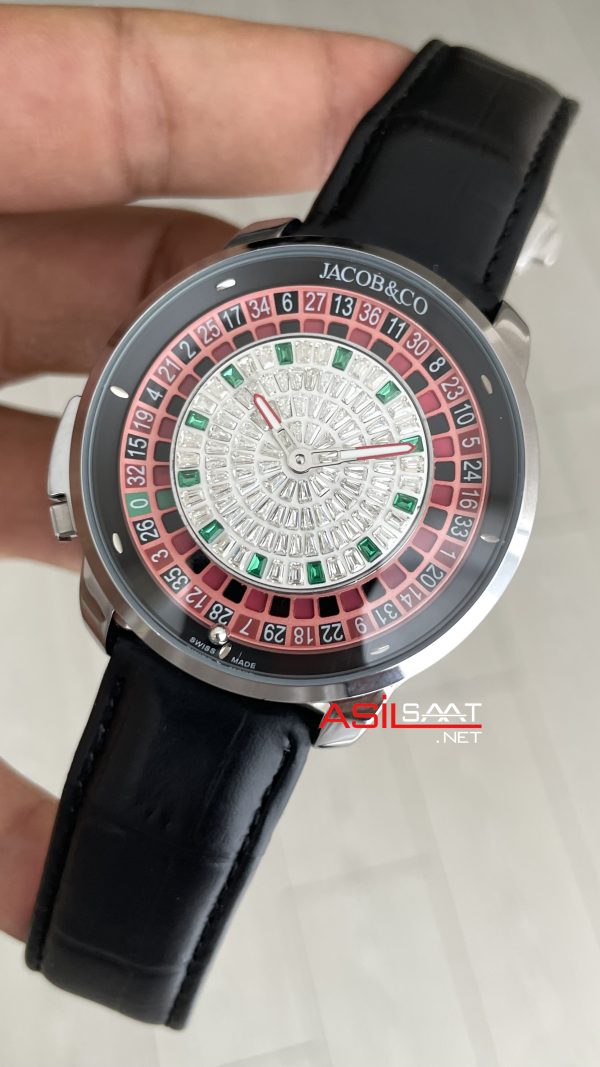 Jacob & Co. Casino Rulet Dimamond Siyah Kadran 44mm Silver Replika Saat Jacob & Co. Casino Rulet Dimamond Siyah Kadran 44mm Silver Replika Saat