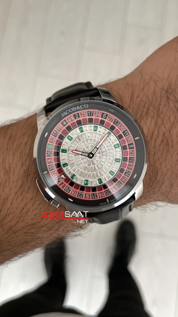 Jacob & Co. Casino Rulet Dimamond Siyah Kadran 44mm Silver Replika Saat Jacob & Co. Casino Rulet Dimamond Siyah Kadran 44mm Silver Replika Saat