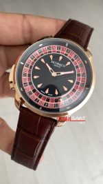 Jacob & Co. Casino Rulet Kahverengi 44mm Rosegold Replika Saat