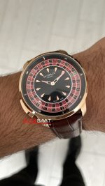 Jacob & Co. Casino Rulet Kahverengi 44mm Rosegold Replika Saat