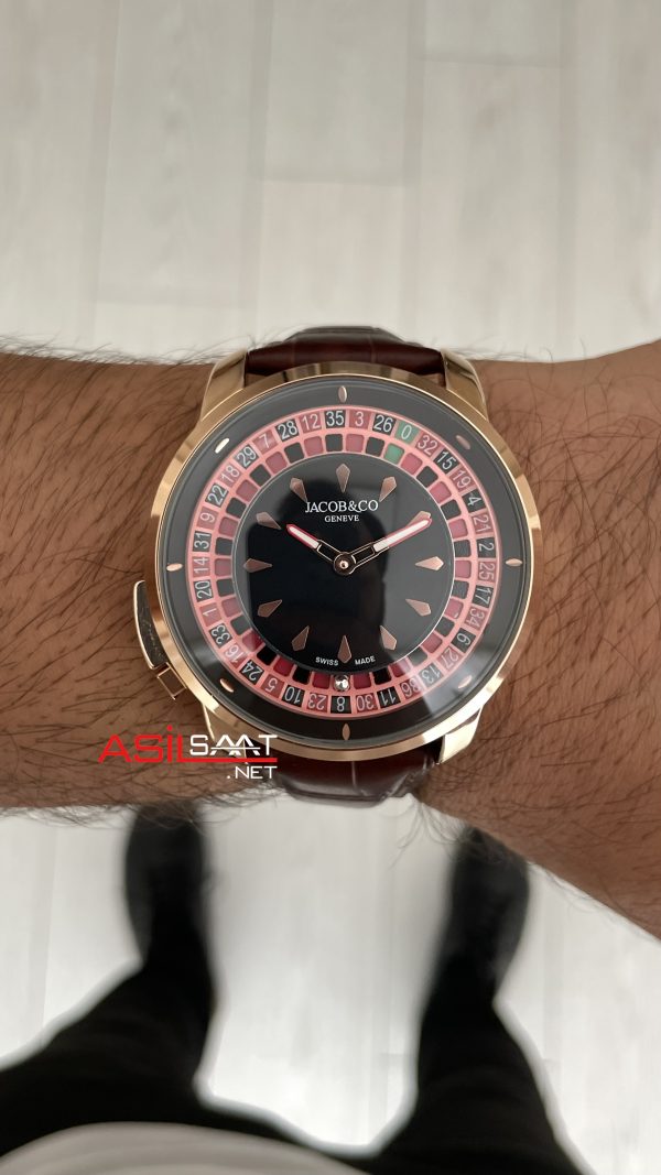 Jacob & Co. Casino Rulet Kahverengi 44mm Rosegold Replika Saat Jacob & Co. Casino Rulet Kahverengi 44mm Rosegold Replika Saat